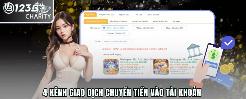 4 kênh giao dịch chuyển tiền vào tài khoản